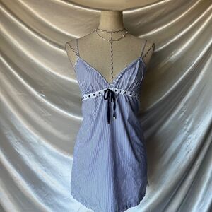 Juicy Couture Stripped babydoll lace tie up top